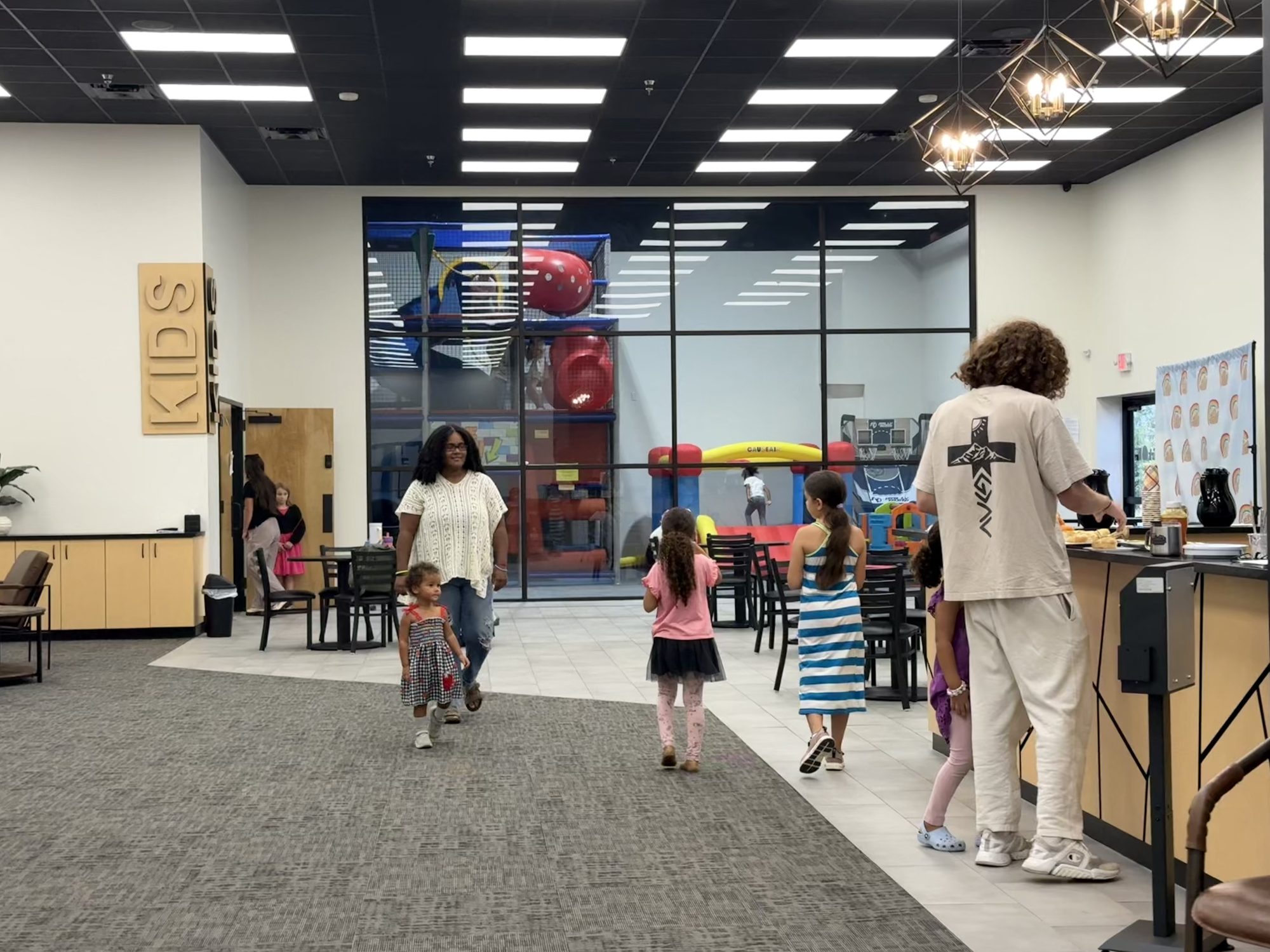 Kingdom Kids check-in area at Dominion Life Church